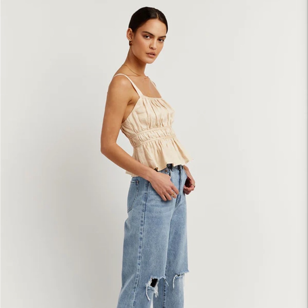DISSH Cream Ruffle Top - Picture 3 of 9
